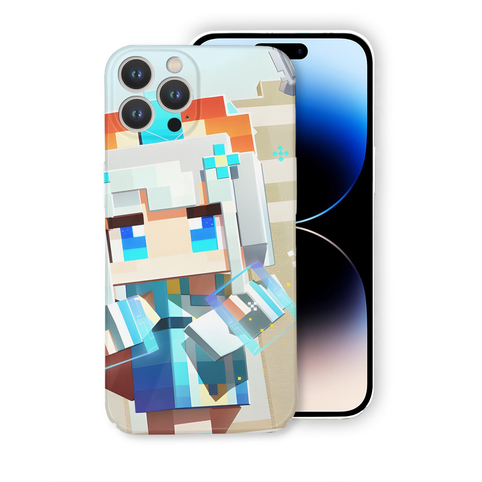（画像用） マインクラフト ブロックの世界 Minecraft MC Block world 【iPhone 14シリーズ対応】ハードケース